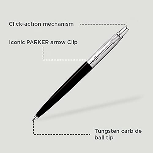 Parker Jotter Stainless Steel Gold Trim Ball Pen - Black Ink, Pack Of 1