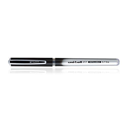 uni-Ball QWiK Refill UB 217 Roller Pen (Black Ink, Pack of 12)