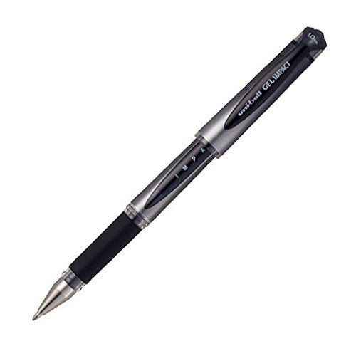 uni-ball UM-153S Gel Impact 1.0mm Gel Pen | Lightweighted Sleek Body | Ultra-Smooth Ink | Long Lasting Smudge Free Ink | School and Office stationery | Black Ink, Pack of 5