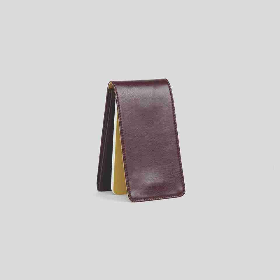 Mypaperclip Flippy Journal, Classic Edition, Pocket Size Made Of Italian Vegan Leather - Flippy_Nano-Brown