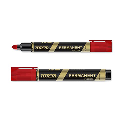 Totem Permanent Marker | 40 Pcs Red Ink