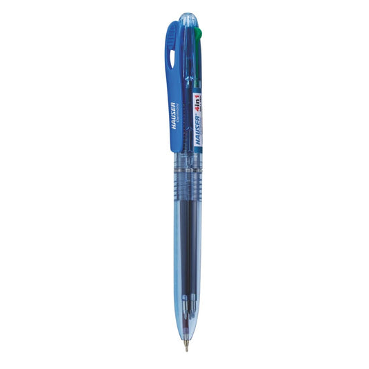 Hauser 4 in 1 Retractable Ball Pen - 4 Colour Ink