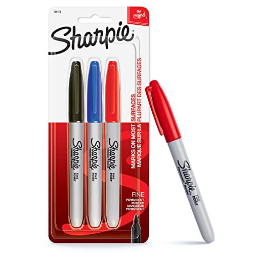 Sharpie Fine Tip Permanent Marker, Assorted, 3 Markers