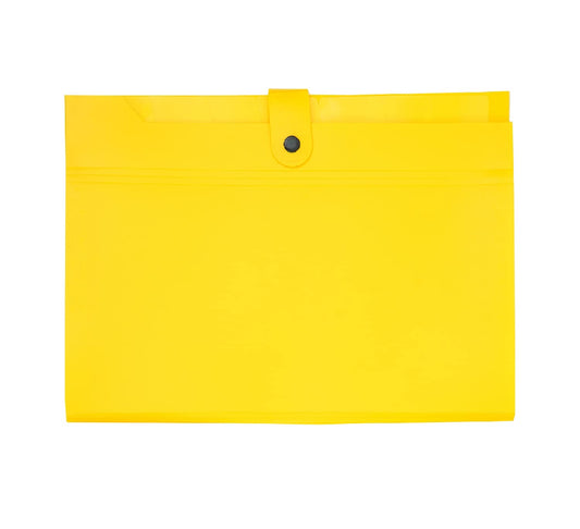 Ondesk Essentials 8 Pockets Expanding File | Durable Plastic Document File Storage Bag With Snap Button | File for A4 Size Documents | Yellow, Pack of 1