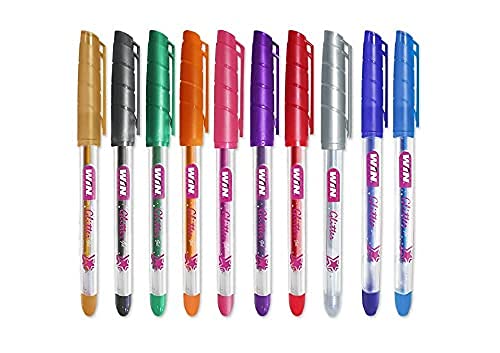 Win Glitter Gel Pen Multicolor - 10 Pcs Zipper Pack