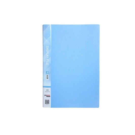Ondesk Essentials FC Presentation Display Book Plastic File 30 Pockets (Light Blue, Pack of 2)
