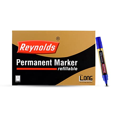 Reynolds Permanent Marker 10 Pcs Box - Blue Ink