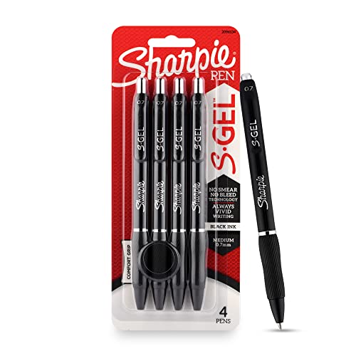 Sharpie Gel Pen 0.7Mm Black, 4 Markers