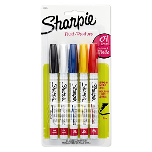 Sharpie Fine Tip Oil Paint Based Marker, Assorted, 5 Markers