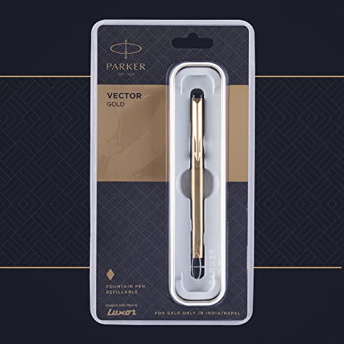 Parker Vector Gold Fountain Pen - Gold Ink, Pack Of 1