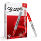 Sharpie Fine Permanent Marker, Red, 12 Markers