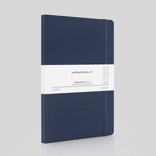 Mypaperclip Executive Series Notebook, A5 (148X 210Mm, 5.83 X 8.27 In.) Ruled, Esx192A5-R Blue