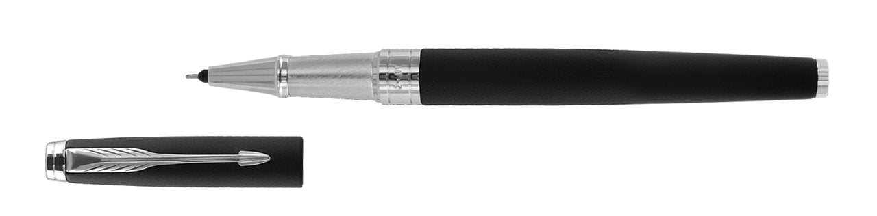 Parker Aster Matt Black Chrome Trim Roller Ball Pen (IPM 1)
