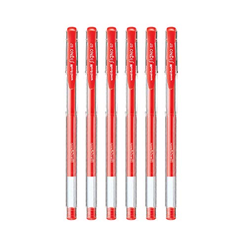 uni-ball SIGNO UM-100 Gel Pen (F Red Ink, Pack of 6)