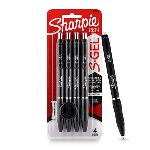 Sharpie Gel Pen 0.5Mm Black, 4 Markers
