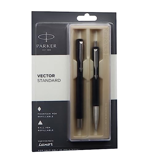 Parker Fn Vector Fountain Pen With Ball Pen Black