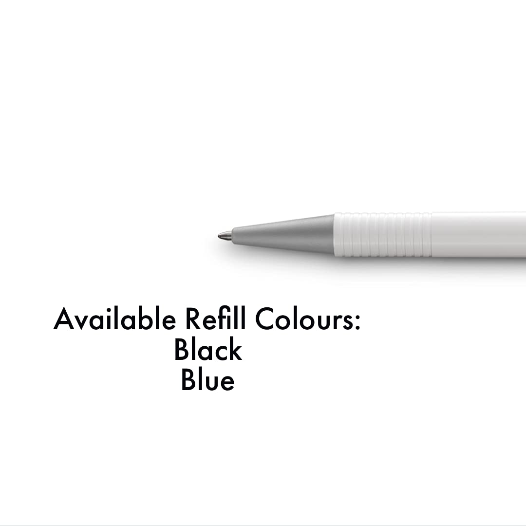 Lamy logo M White Ball Pen - Blue Ink, Pack of 1