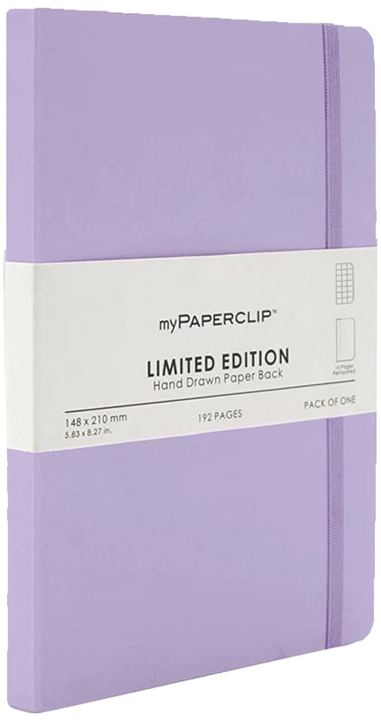 Mypaperclip Limited Edition Notebook, A5 (148 X 210 Mm, 5 .83 X 8.27 In.) Checks Lep192A5-C - Lilac