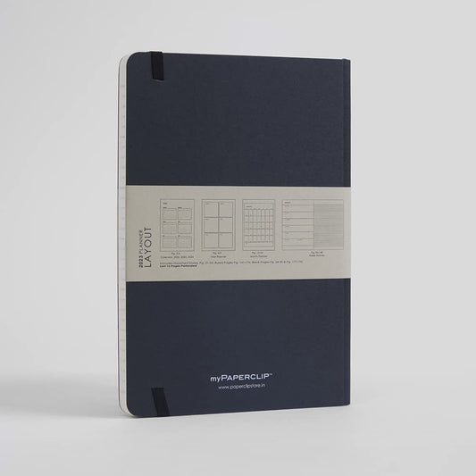 Mypaperclip Binary Series Notebook, Section Thread Bound, Hand Drawn Hard Cover, A5 (148 X 210 Mm, 5.83 X 8.27 In.) Ruled, Bsh192A5-R Black Hard Cover, Orange Spine