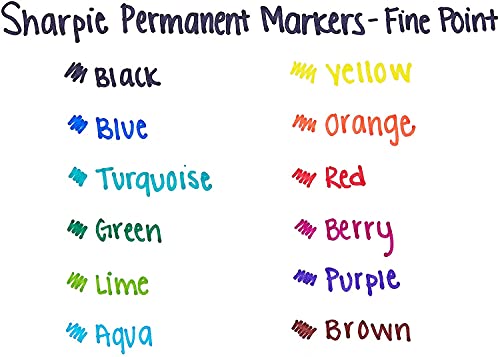 Sharpie Fine Permanent Marker, Green, 12 Markers