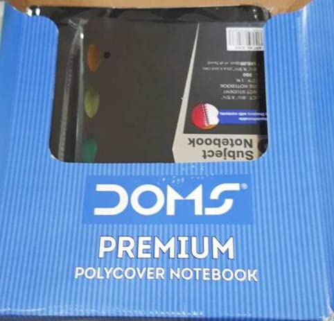 DOMS Premium Polycover Notebook | 1 Subject Notebook 3 Pcs.(160 Pages) |5 Subject Notebook 3 Pcs.(300 Pages) | Single Line Ruled | 70GSM |30 x 27 cm | Pack of 1 (6 Unit) | For School, College and Office Use