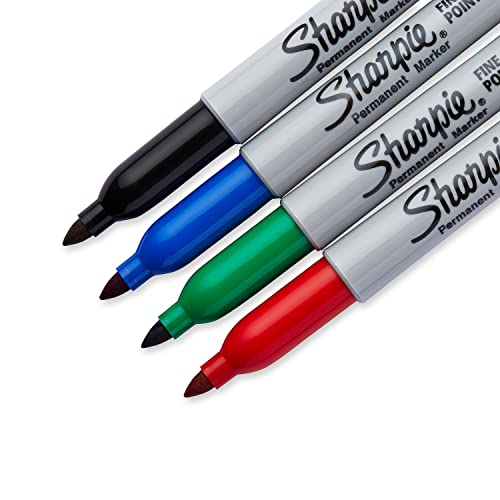 Sharpie Fine Tip Permanent Marker, Assorted, 4 Markers