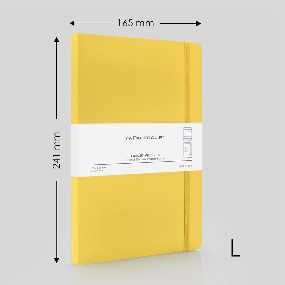 Mypaperclip Executive Series Notebook, Large (165 X 241 Mm, 6.5 X 9.5 In.) Ruled, Esx192L-R Yellow