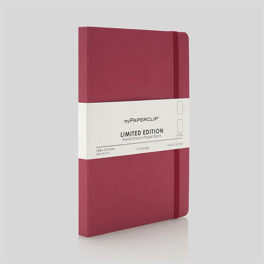 Mypaperclip Limited Edition Notebook, A5 (148 X 210 Mm, 5 .83 X 8.27 In.) Plain Lep192A5-P - Ruby