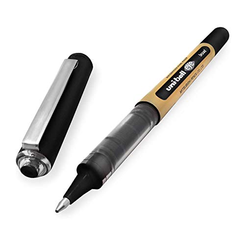 Uniball UB 150-10 Broad Eye Roller Ball Pen (1.0 mm, Black Body, Black Ink, Pack of 3)