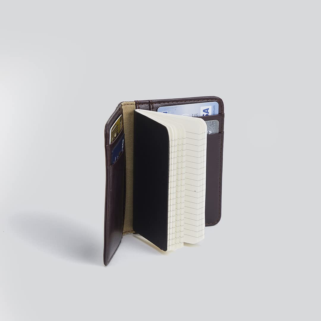 Mypaperclip Card Holder Wallet, Classic Edition, Pocket Size Made Of Italian Vegan Leather - Chw_Mini-Brown