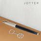Parker Jotter Standard Black Ball Pen Gold Trim With Key Chain - Blue Ink, Pack Of 1