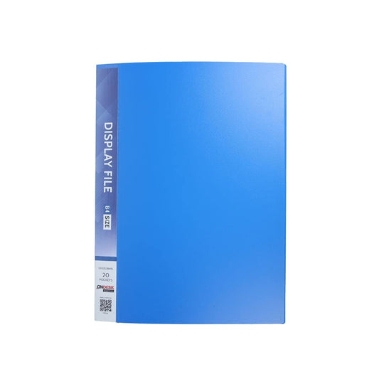 Ondesk Essentials B4 Presentation Display Book Plastic File 20 Pockets (Blue, Pack of 2)