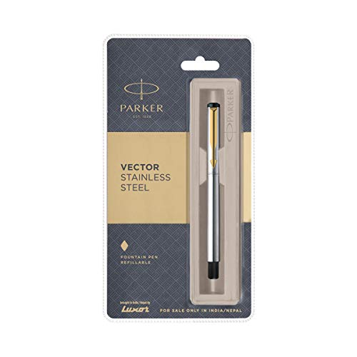 Parker Fn Vector Gold Fountain Pen With Gold Nib