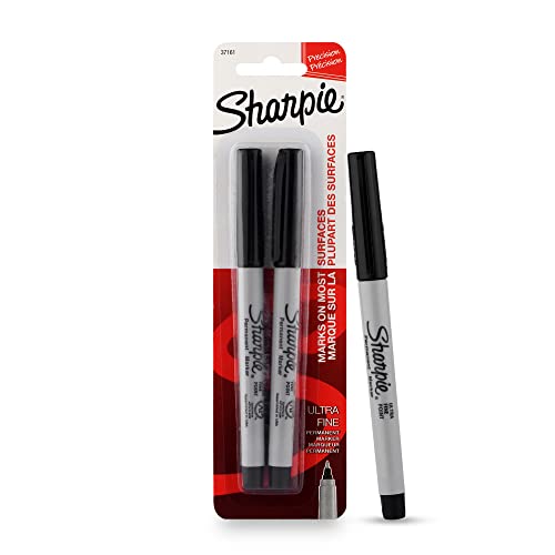Sharpie Ultra Fine Tip Permanent Marker, Black, 2 Markers