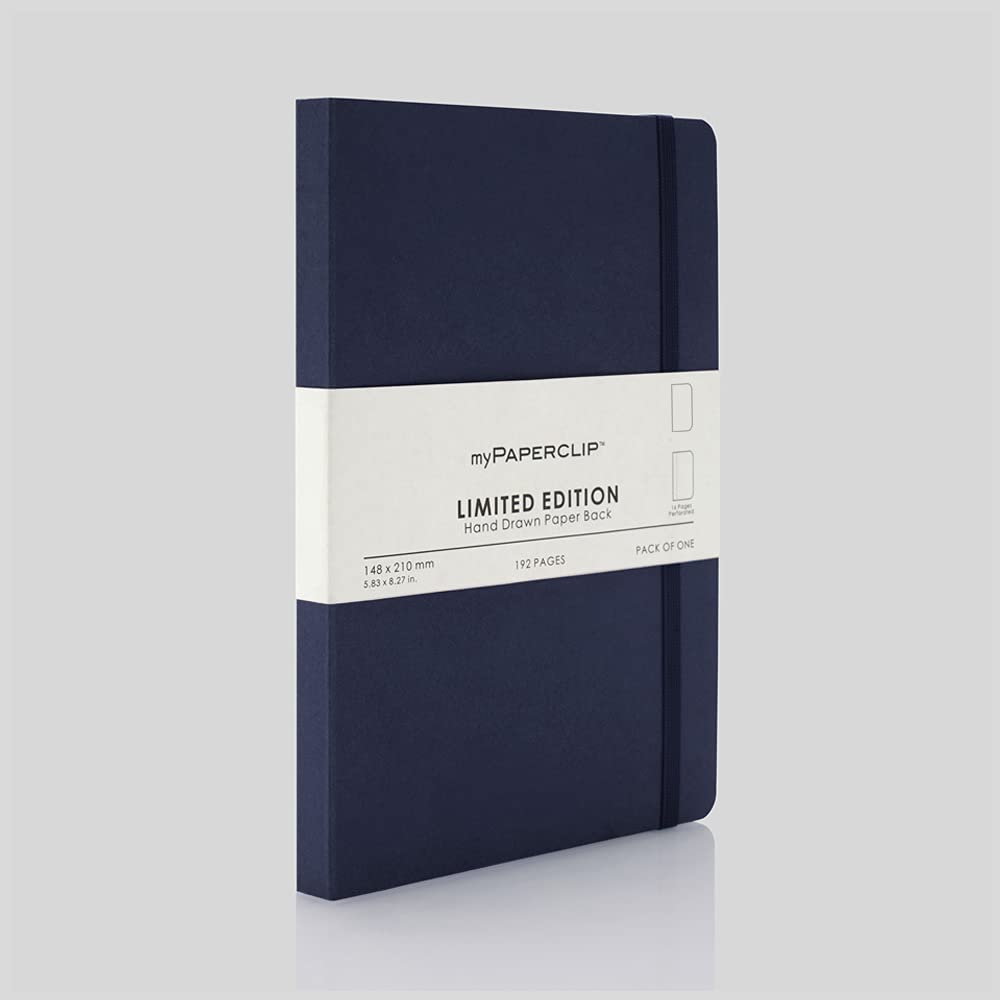 Mypaperclip Limited Edition Notebook, A5 (148 X 210 Mm, 5 .83 X 8.27 In.) Plain Lep192A5-P - Blueberry