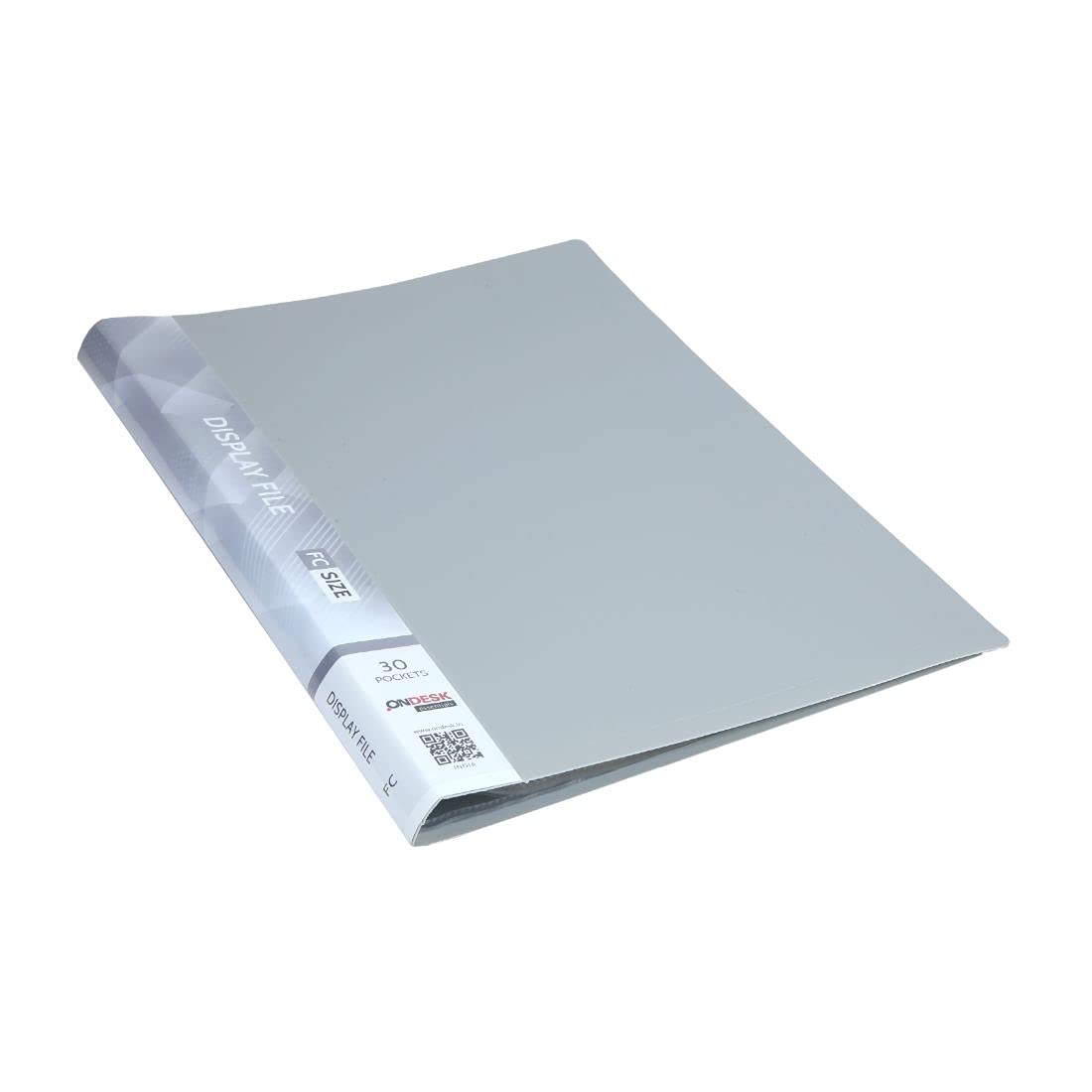 Ondesk Essentials FC Presentation Display Book Plastic File 30 Pockets (Grey, Pack of 2)