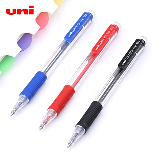 Uniball SN-101 Laknock Fine Ball Pen (0.7 mm, Transparent Body, Red Ink, Pack of 12)