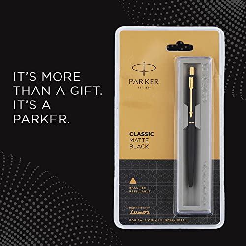Parker Classic Matte Black GT Ball Pen - Blue Ink, Pack Of 1