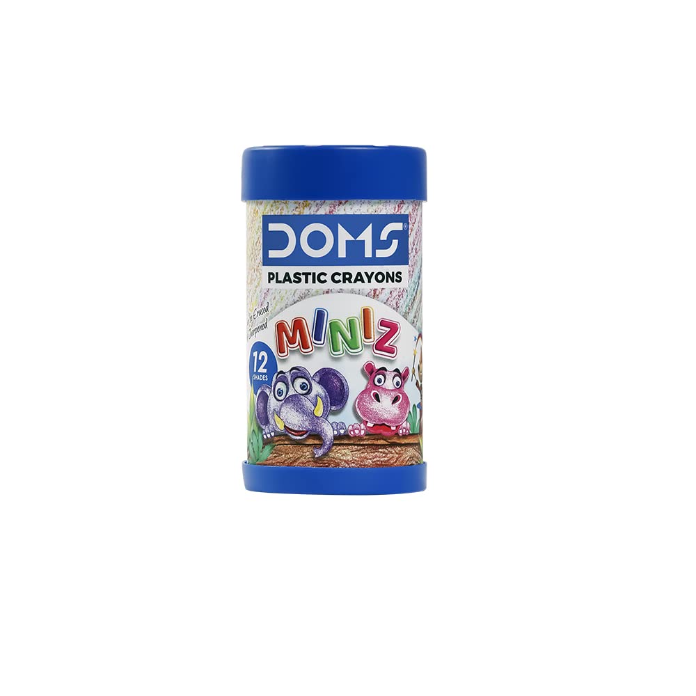 Doms Minz Plastic Crayons Vibrant 12-Shade Pack
