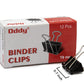 ODDY 19 mm Nickel Plated-Rust Resistant Black Binder Clip, Re-usable, Long Life Paper Clips (Pack of 12 pcs)