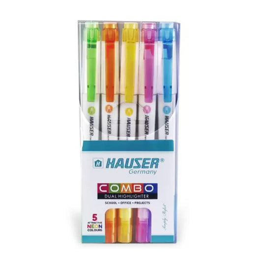 Hauser Combo Dual Highlighter Blister Pack - 5 Colors