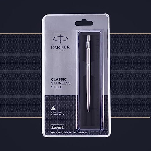 Parker Classic Stainless Steel CT Ball Pen - Blue Ink, Pack Of 1
