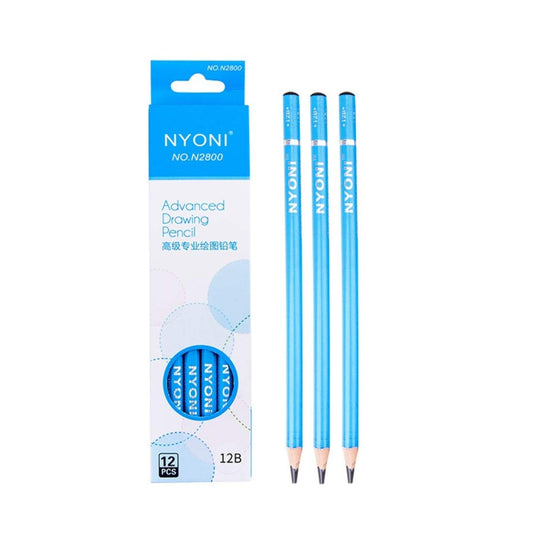 Ondesk Artics Artists' Drawing Medium Sky Blue Grade 12B Colour Pencils|4 mm, Round|Perfect For Beginners, Professionals & Amateur Artists|Ideal For Sketching, Painting, Drawing & Shading|Pack of 12