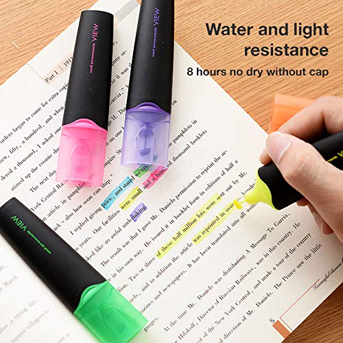 Uniball USP200 Promarkview Highlighter (Assorted Color, Pack Of 6) Orange,Blue,Green,Violet,Pink & Yellow, Medium (UNHL200CS6)