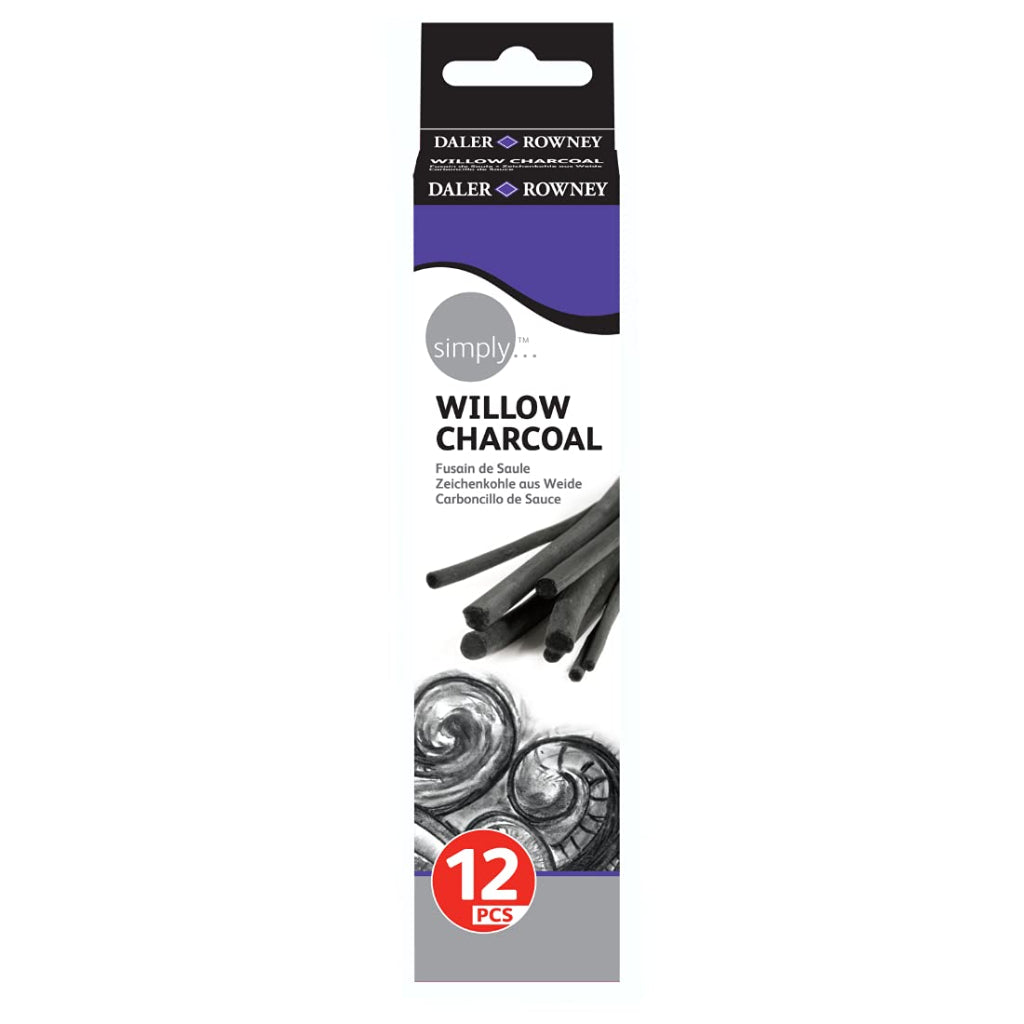 Daler Rowney Simply Willow Charcoal Set -Black- 12 Pieces