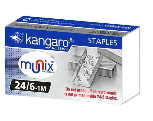 Kangaro Staples In Strips 24/6-1M - Color May Vary