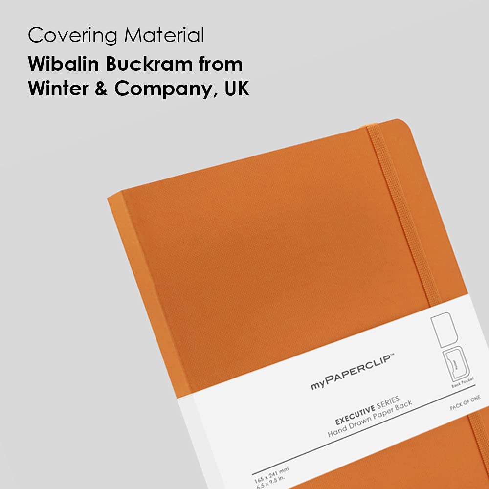 Mypaperclip Executive Series Notebook, Large (165 X 241 Mm, 6.5 X 9.5 In.) Plain, Esx192L-P Orange