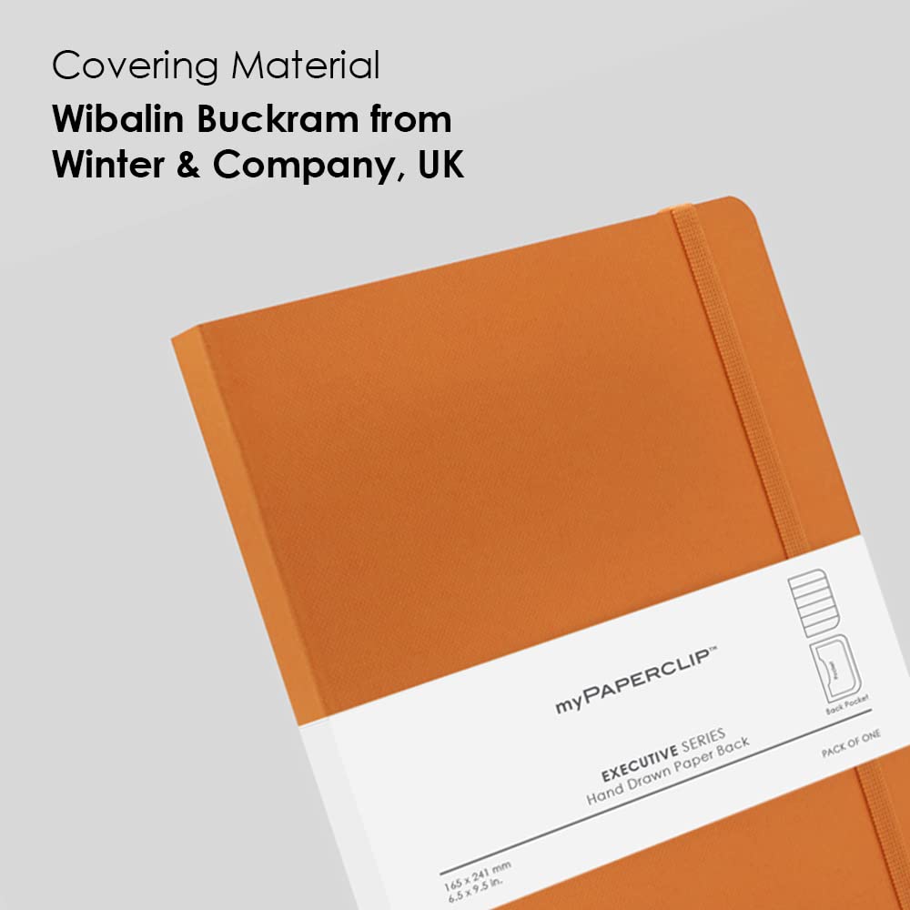 Mypaperclip Executive Series Notebook, Large (165 X 241 Mm, 6.5 X 9.5 In.) Ruled, Esx192L-R Orange