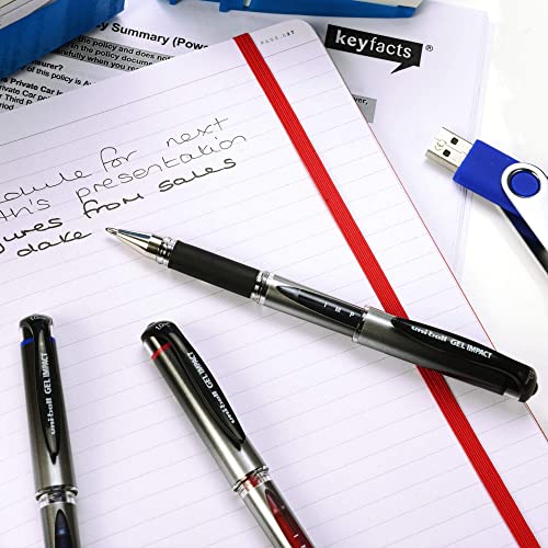 uni-ball Signo UM153S 1.0mm Gel Pen | Lightweighted Sleek Body | Water & Fade Resistant | Long Lasting Smudge Free Ink | School and Office stationery | Blue & Black Ink, Pack of 2