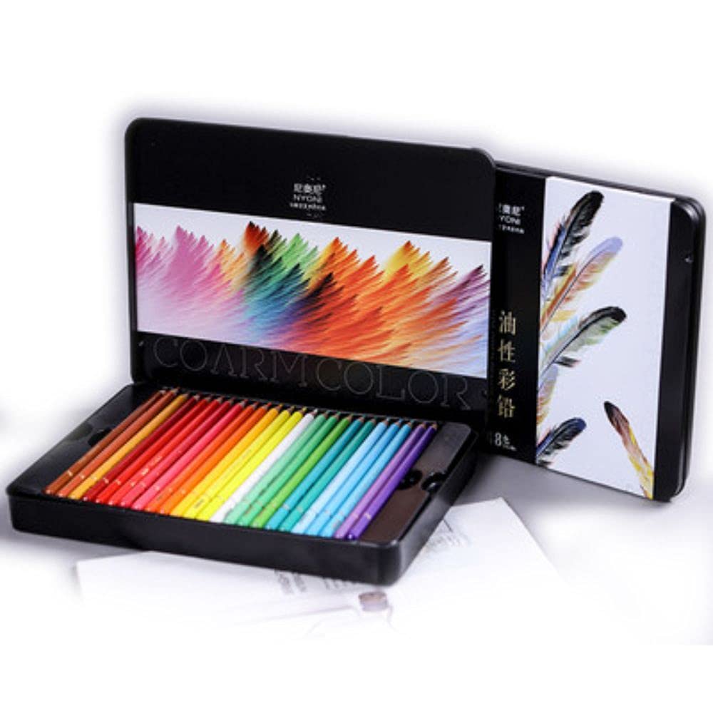 Ondesk Artics Artists' Fine Art Oil Based Colour Pencil Set Tin Box Of 48 Shades|Perfect For Artists', Professionals & Students|Ideal For Sketching, Painting, Drawing & Shading| Multicolor, Pack of 48